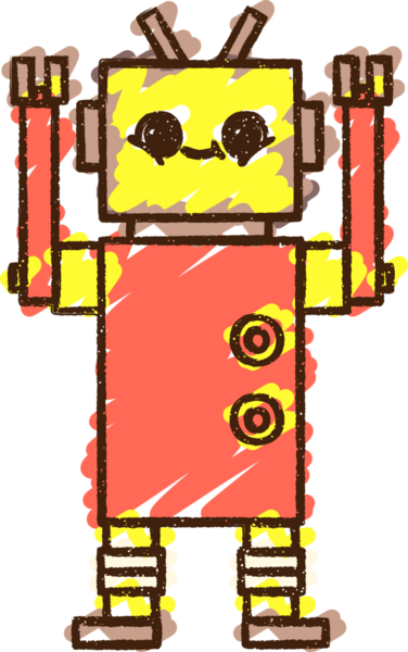 Bir insan tarafından çizilen robot tebeşiri.