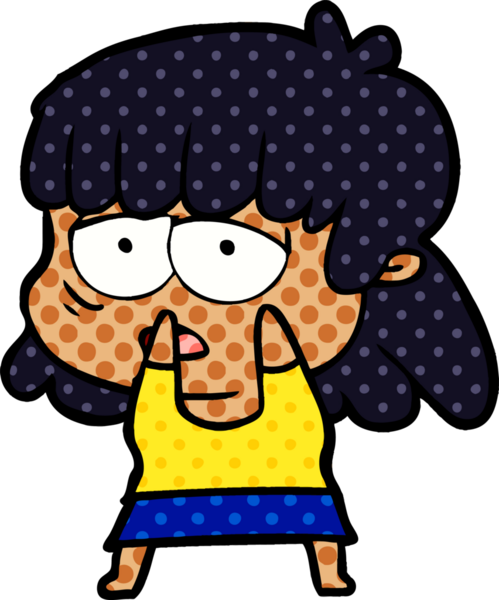 Bir insan tarafından çizilmiş yorgun bir kadın.