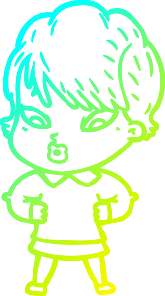 Bir insan tarafından çizilmiş bir karikatür kadın çizimi.