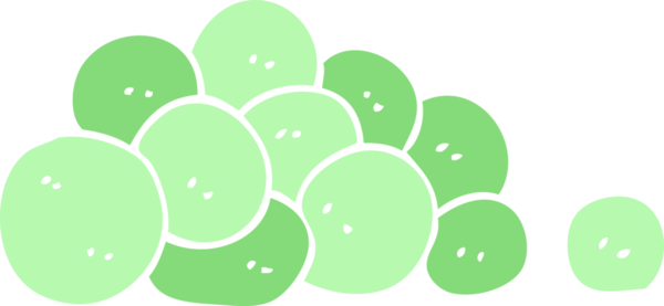 Bir insan tarafından çizilmiş bezelyelerin düz renk çizimi