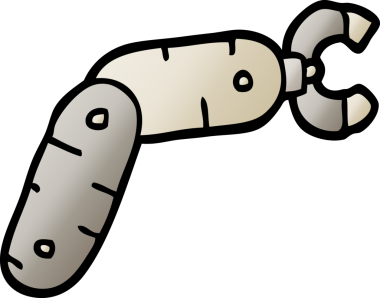 vektör gradyan çizim robot kolu bir insan tarafından çizildi