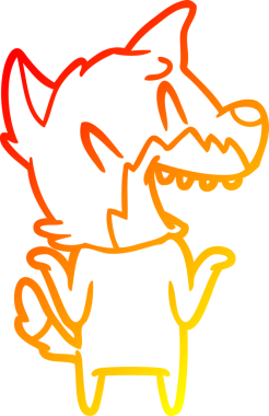 Bir insan tarafından çizilmiş gülen tilki çizgi filmi.