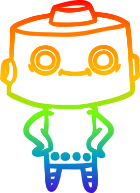 gökkuşağı gradyan çizgisi bir insan tarafından çizilmiş robot çizgi