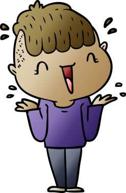 Bir insan tarafından çizilmiş mutlu çocuk.