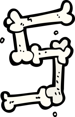 Bir insan tarafından çizilmiş bir cadılar bayramı kemik numarası.