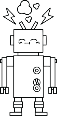 Bir insan tarafından çizilmiş robot çizimi