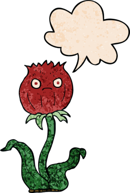 bir insan tarafından çizilmiş eski dokuma tarzında konuşma baloncuğu olan çizgi film devedikeni