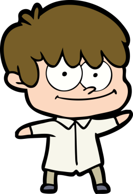 Bir insan tarafından çizilmiş mutlu çizgi film adamı.