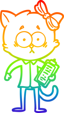 gökkuşağı gradyanı çizimi bir insan tarafından çizilmiş çizgi film kedisi