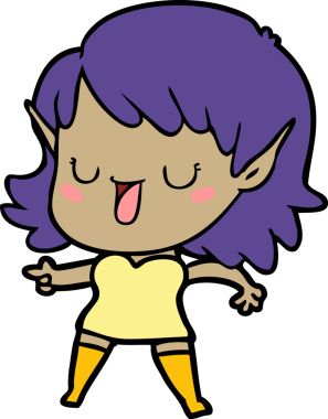 Bir insan tarafından çizilmiş bir elf kızı.