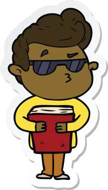 Bir insan tarafından çizilmiş havalı bir adamın çıkartması.