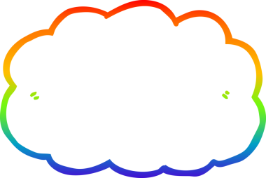 gökkuşağı gradyanı bir insan tarafından çizilmiş bir karikatür bulutunun çizimi