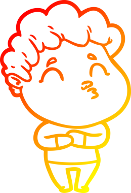 Bir insan tarafından çizilen çizgi film karakterinin sıcak çizgi çizimi