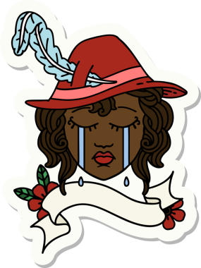 Bir insan tarafından çizilmiş insan ozan karakterinin çıkartması.