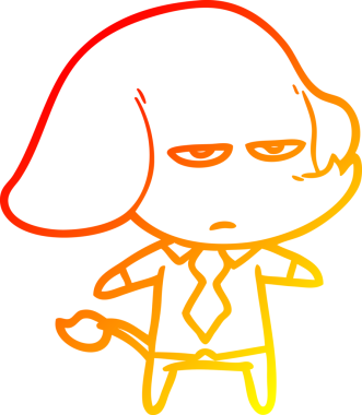 Bir insan tarafından çizilmiş kızgın bir fil çizimi.