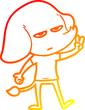 Bir insan tarafından çizilmiş kızgın bir fil çizimi.