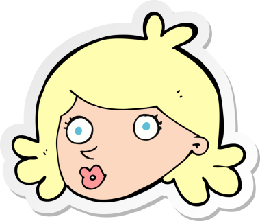 Bir insan tarafından çizilmiş güzel bir karikatür çıkartması.