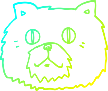 Bir insan tarafından çizilmiş kedi suratının soğuk gradyan çizgisi