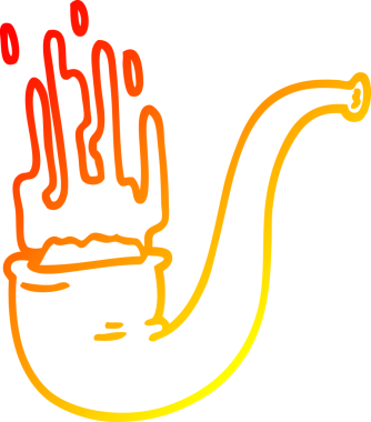 Bir insan tarafından çizilmiş sigara piposunun sıcak çizgi çizimi