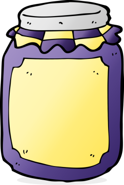 Bir insan tarafından çizilmiş reçel kavanozu.