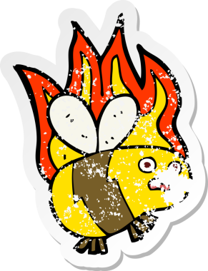 Bir insan tarafından çizilmiş bir çizgi filmin gerilimli çıkartması.