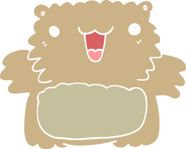 Bir insan tarafından çizilmiş düz renkli çizgi film ayısı