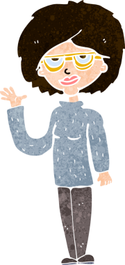 Bir insan tarafından çizilmiş karikatür kadın.