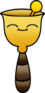 Bir insan tarafından çizilmiş okul çanının gölgeli karikatürü