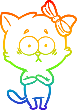 gökkuşağı gradyanı çizimi bir insan tarafından çizilmiş çizgi film kedisi