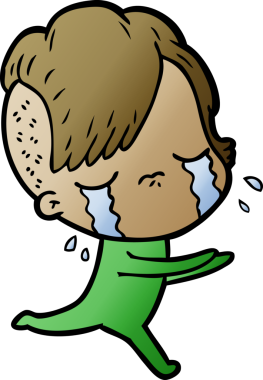 Bir insan tarafından çizilmiş ağlayan bir kız.