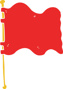 bir insan tarafından çizilmiş düz renkli çizgi film bayrağı