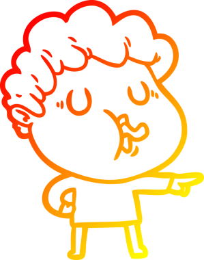 Bir insan tarafından çizilen çizgi film karakterinin sıcak çizgi çizimi.