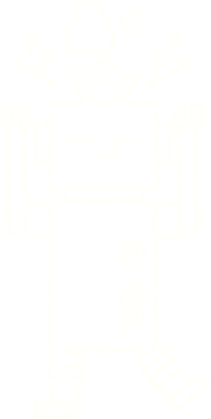 Bir insan tarafından çizilen robot tebeşiri.