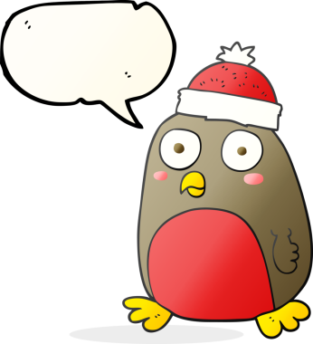 Bir insan tarafından çizilmiş serbest konuşma balonu karikatürü Noel ardılı.