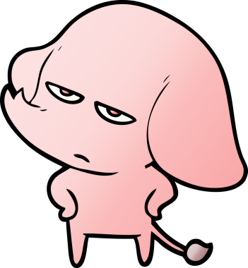 Bir insan tarafından çizilmiş kızgın bir fil.