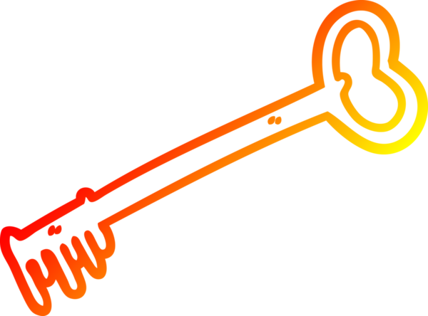 Bir insan tarafından çizilmiş eski bir çizgi çizimin sıcak gradyan çizimi