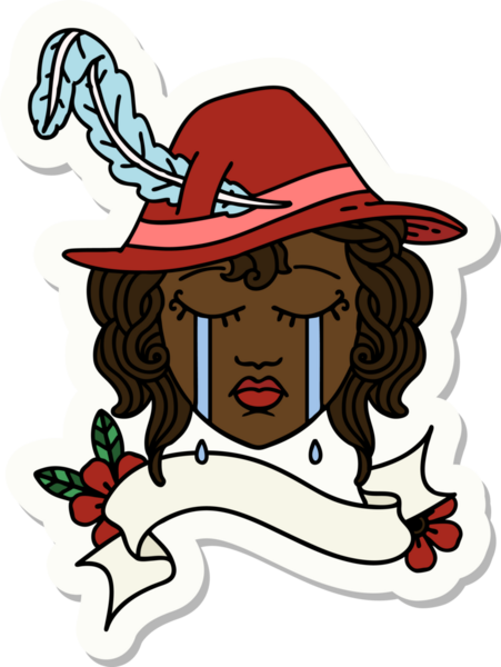 Bir insan tarafından çizilmiş insan ozan karakterinin çıkartması.