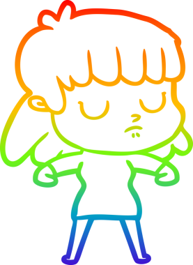 gökkuşağı gradyan çizgi çizimi bir insan tarafından çizilmiş ilgisiz bir kadın