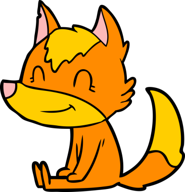 Bir insan tarafından çizilmiş tilki çizgi film karakteri