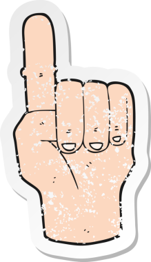 Bir insan tarafından çizilmiş bir çizgi filmin gerilimli çıkartması.