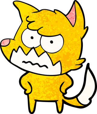 Bir insan tarafından çizilmiş tilki çizgi film karakteri