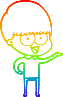 gökkuşağı gradyanı çizimi bir insan tarafından çizilmiş mutlu bir çizgi film çocuğu