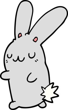 Bir insan tarafından çizilmiş şirin çizgi film tavşanı.