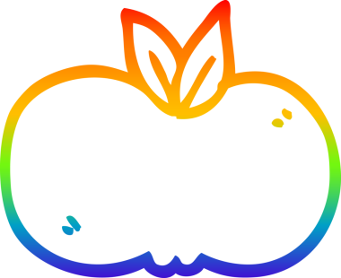 gökkuşağı gradyan çizgi çizimi bir insan tarafından çizilmiş elma çizgi