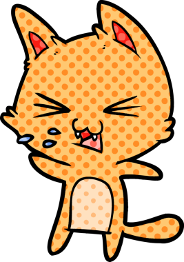 Bir insan tarafından çizilmiş kedi tıslaması.