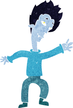 Bir insan tarafından çizilmiş cadılar bayramı vampiri çizgi filmi.