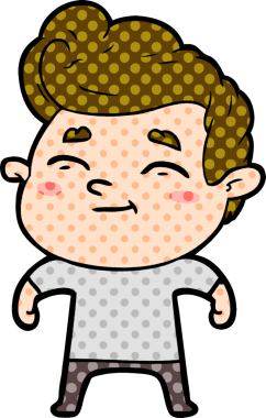 Bir insan tarafından çizilmiş mutlu çizgi film adamı.