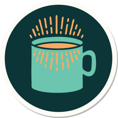 Dövme çıkartması geleneksel kahve tarzında bir insan tarafından çizilmiş.