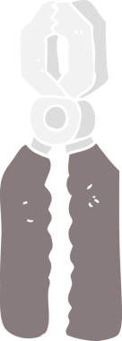 Bir insan tarafından çizilmiş pense düz renk çizimi