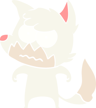 Bir insan tarafından çizilmiş düz renkli çizgi film.